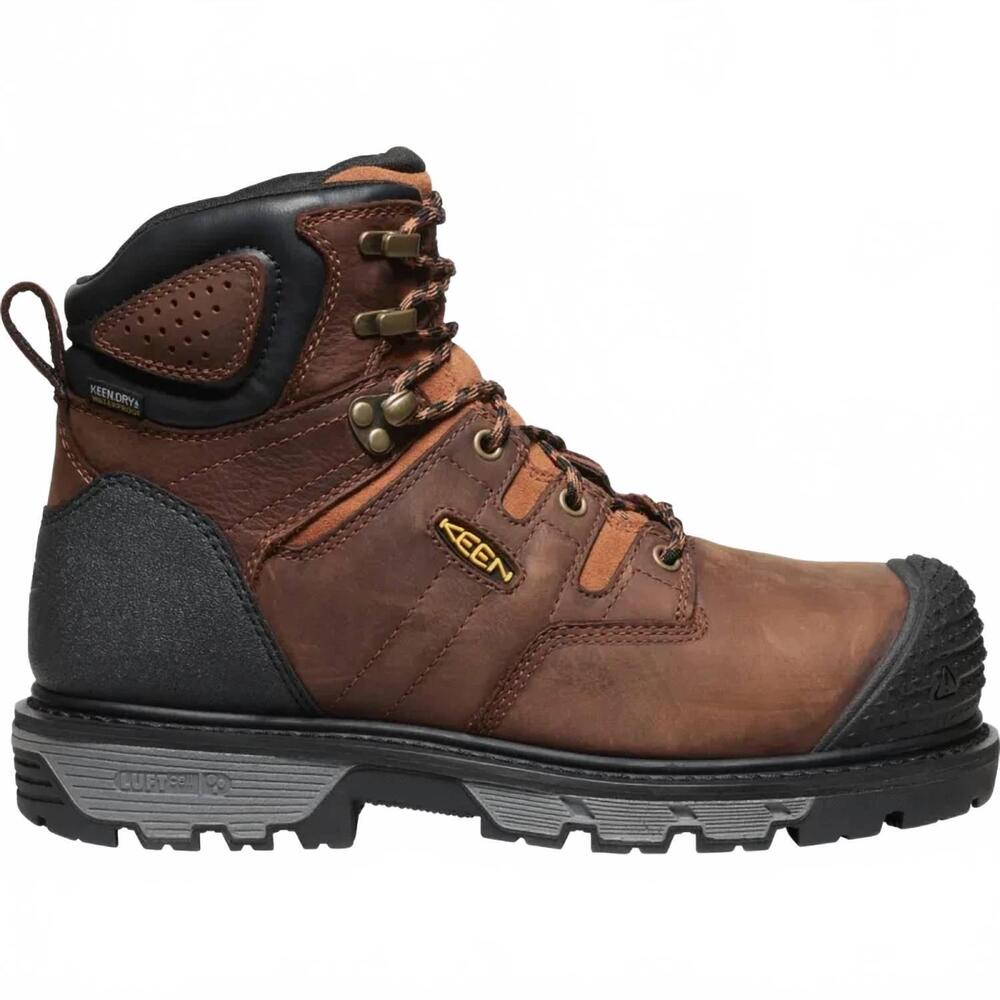NEW KEEN men's camden 6" carbon toe boot in brown/black